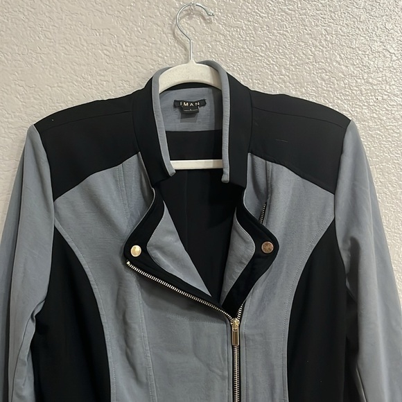 Iman Moto Steel Gray & Black Jacket Size Large - Picture 8 of 9